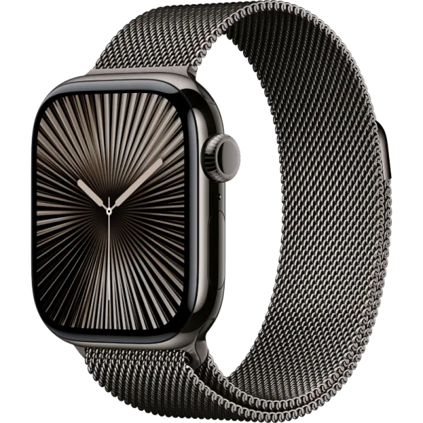 Apple Watch Series 10 42mm Slate Titanium Case Slate Stainless Steel Milanese Loop